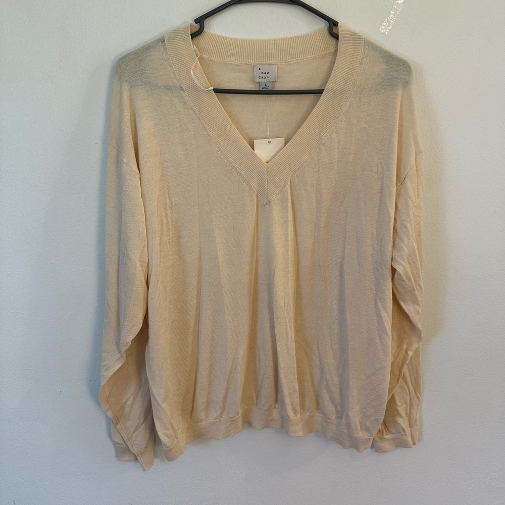 A New Day Beige Knit  sweaterTop NWT!